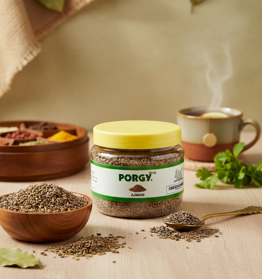 PORGY Ajwain Seeds – 100g Pure and aromatic carom seeds for natural digestive support
