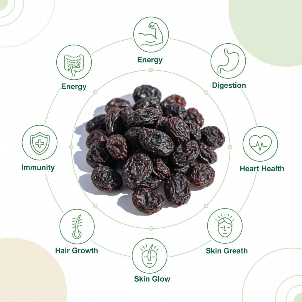 PORGY Black Raisins – 250g Premium handpicked raisins with natural sweetness