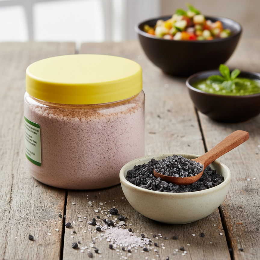 PORGY Black Salt Powder – 200g Tangy and aromatic kala namak for chaat, raita, salads and drinks