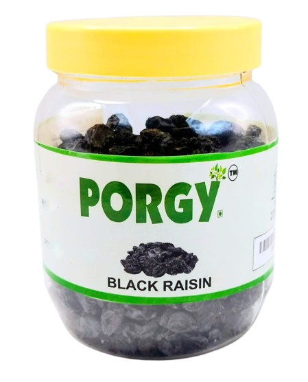PORGY Black Raisins – 250g Premium handpicked raisins with natural sweetness