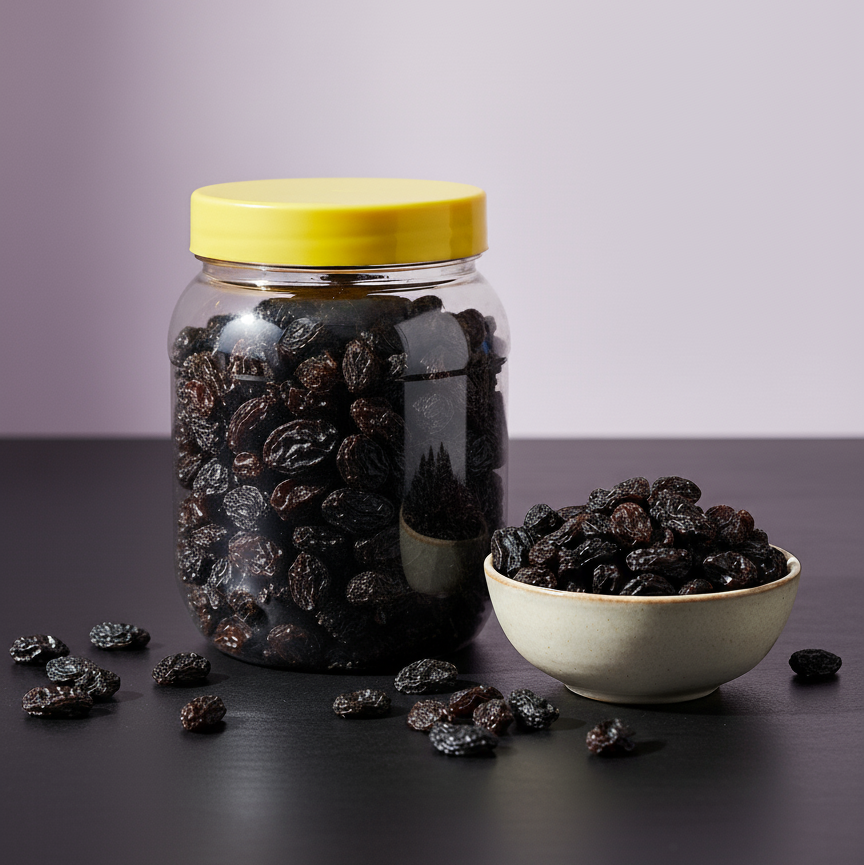 PORGY Black Raisins – 250g Premium handpicked raisins with natural sweetness