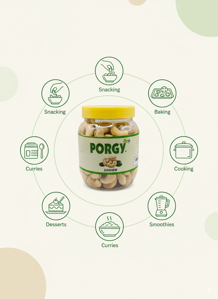 PORGY Cashew W180 – 250g Handpicked bold fresh kaju