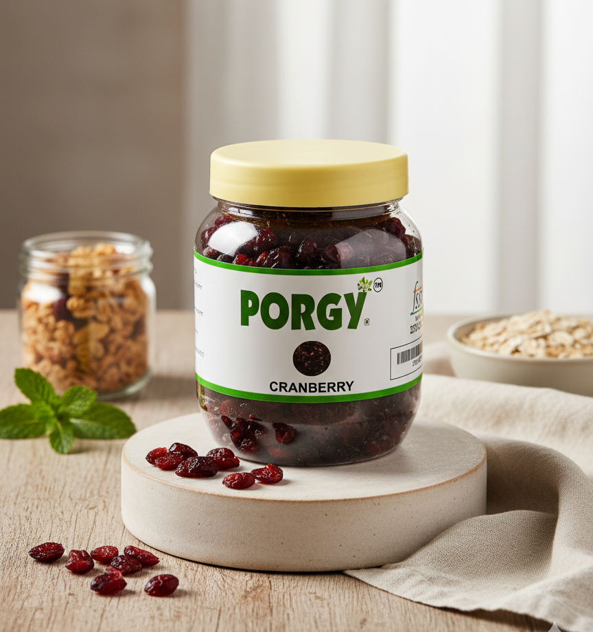 PORGY Dried Cranberries – 250g Premium, naturally tangy and sweet dried berries