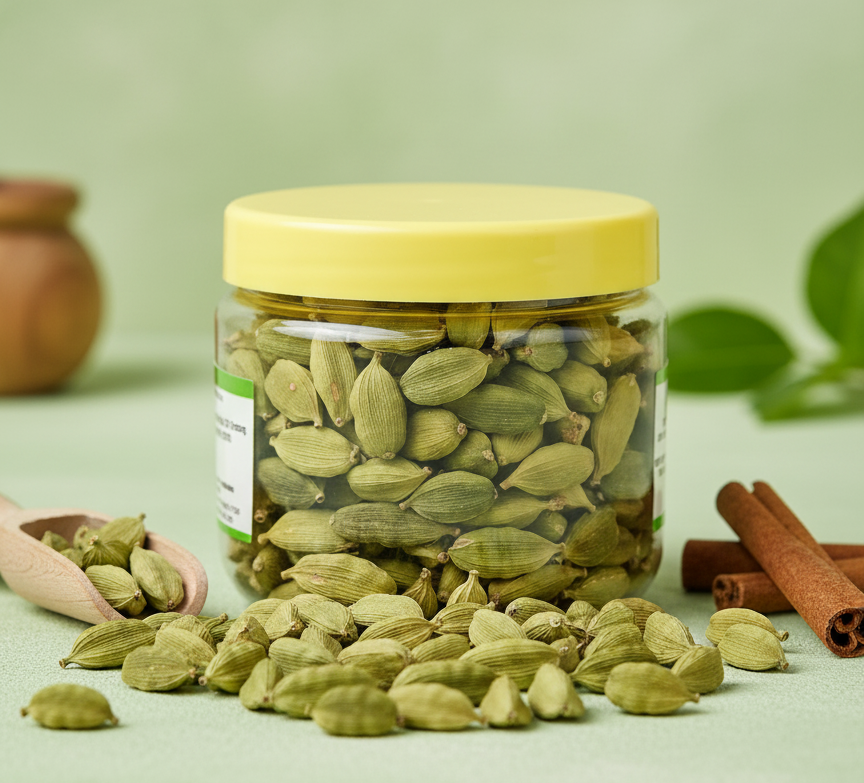 PORGY Green Cardamom – 50g Premium whole elaichi pods with natural aromatic flavor