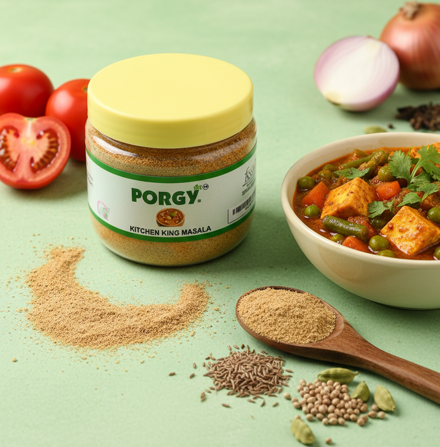 PORGY Kitchen King Masala – 100g All purpose spice blend for veg curries