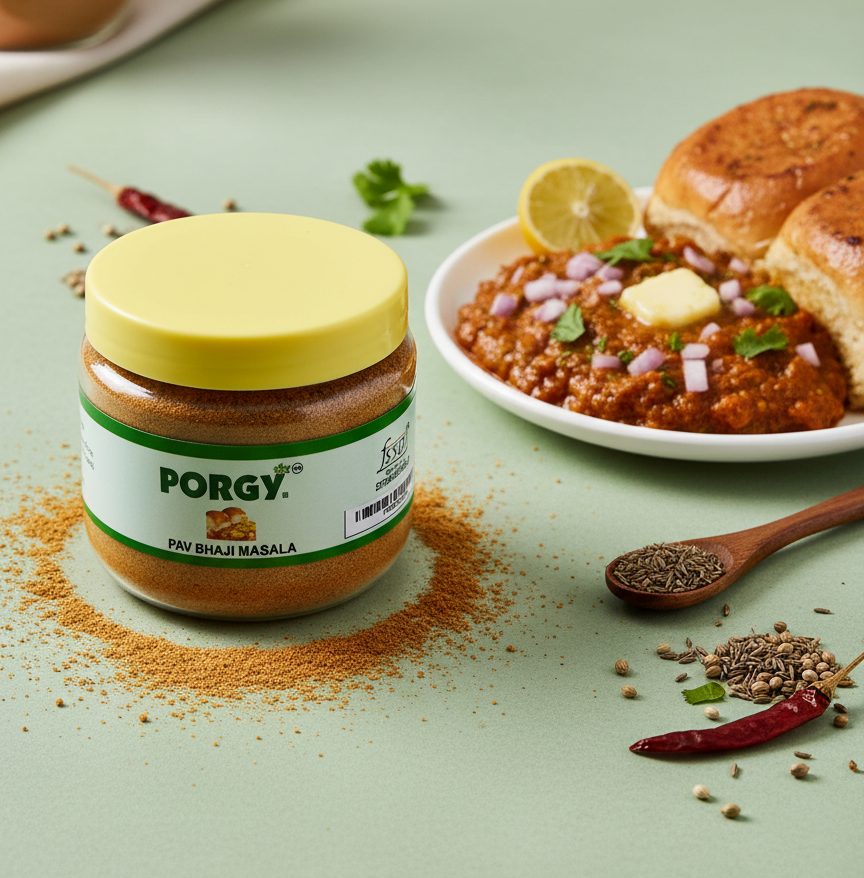 PORGY Pav Bhaji Masala – 100g Authentic blend for classic street style pav bhaji