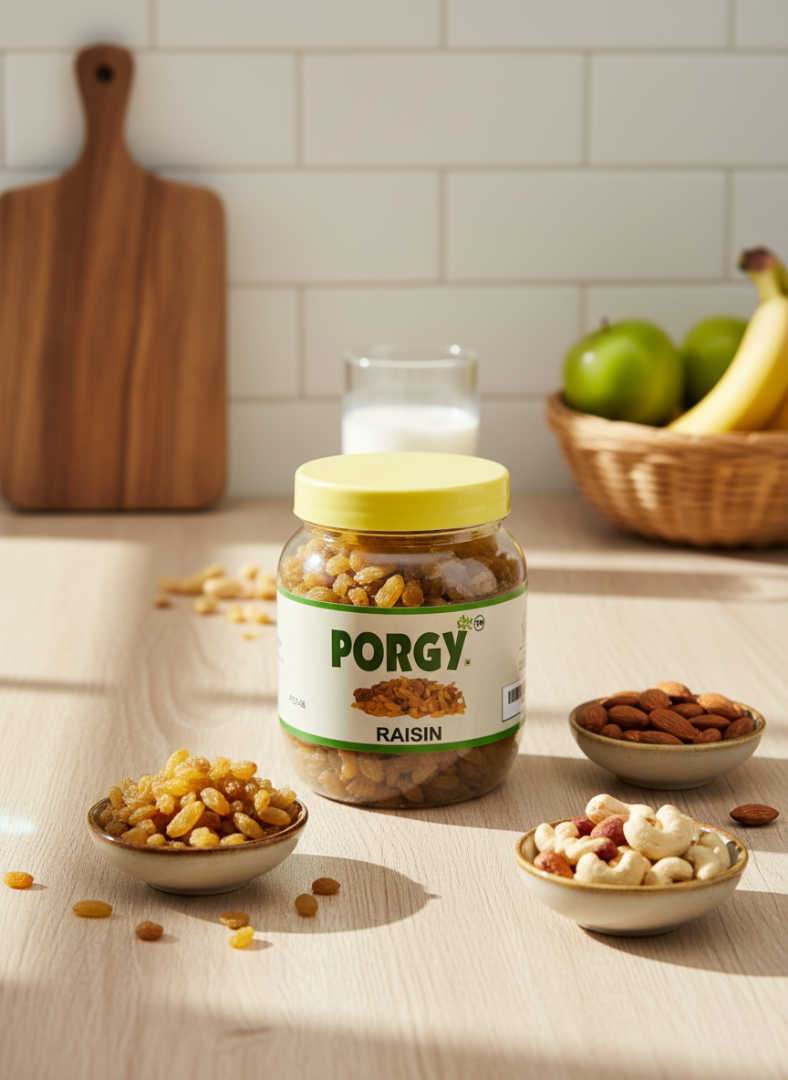 PORGY Dried Long Raisins – 300g Naturally sweet, handpicked raisins