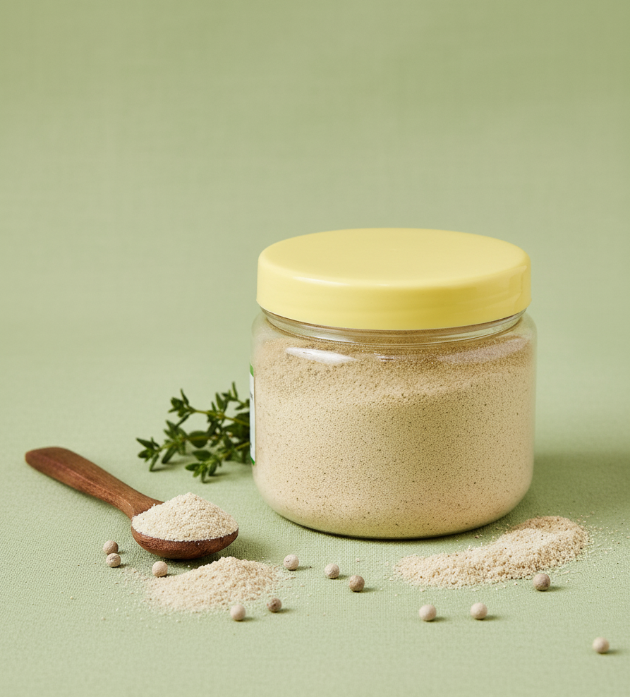 PORGY White Pepper Powder – 50g Premium fine ground spice for soups, salads,